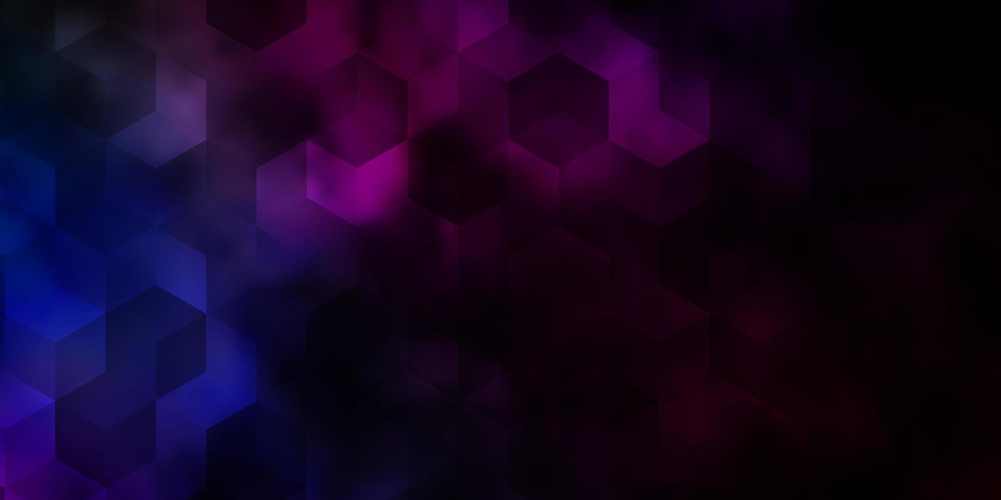 Dark Multicolor vector texture with colorful hexagons.