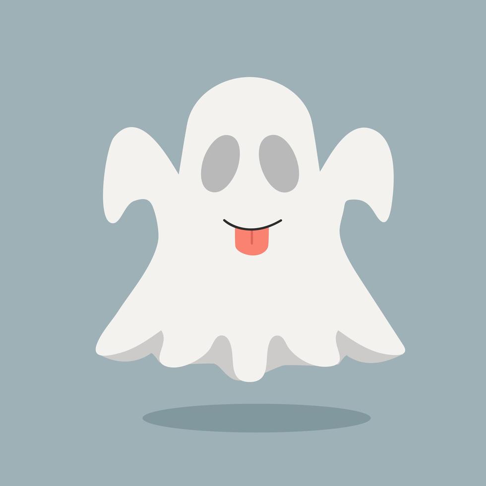 Cute ghost with tongue out vector