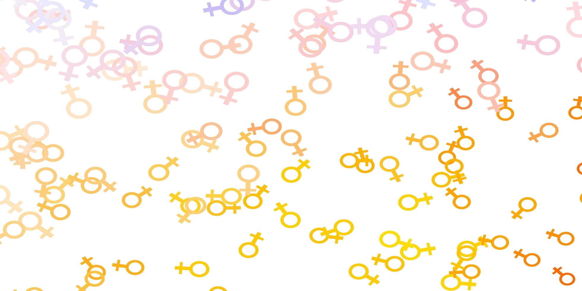 Light Blue, Yellow vector pattern with feminism elements.