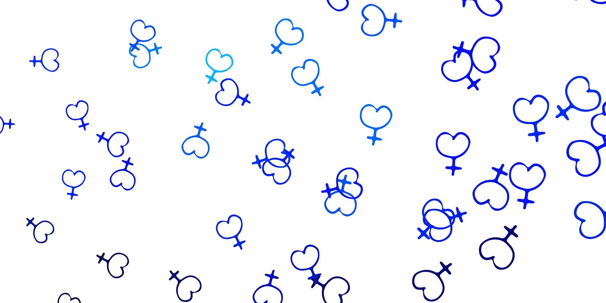 Light BLUE vector pattern with feminism elements.