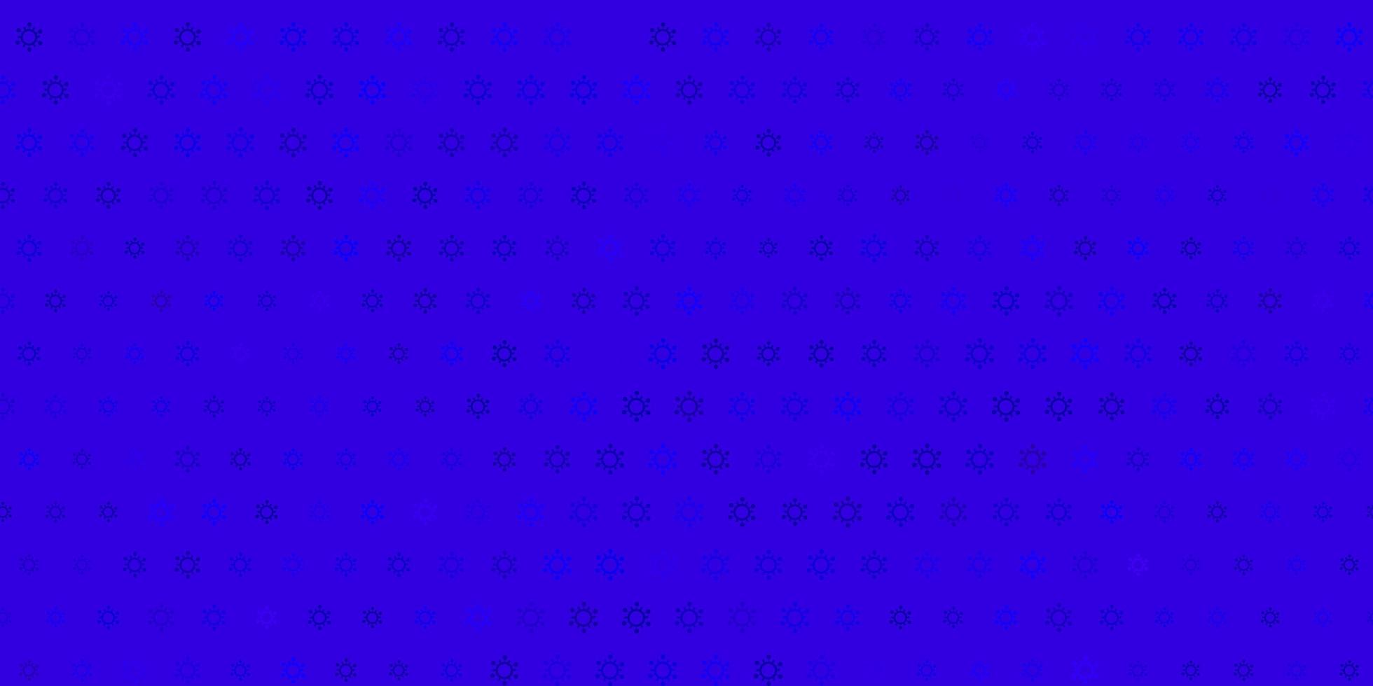 Telón de fondo de vector púrpura oscuro con símbolos de virus.