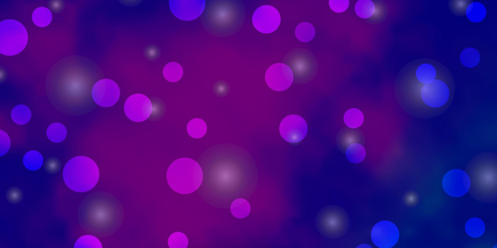 Dark Pink, Blue vector template with circles, stars.