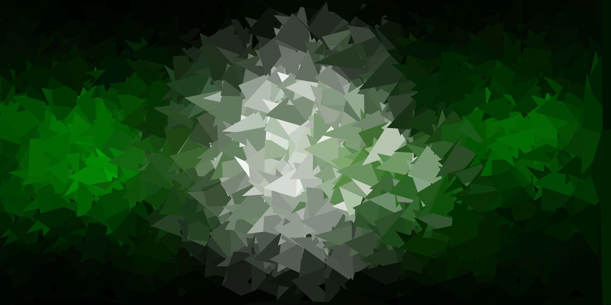 Dark green vector triangle mosaic wallpaper.