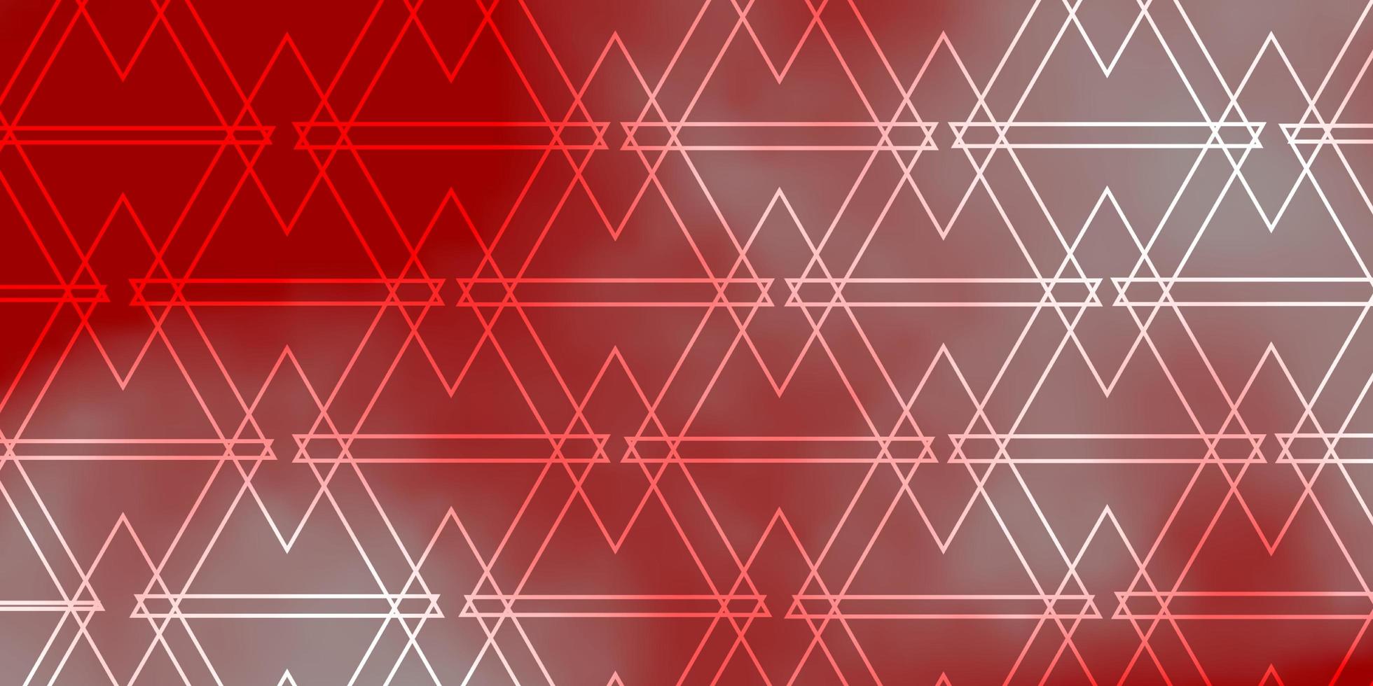 Light Red vector backdrop with lines, triangles.