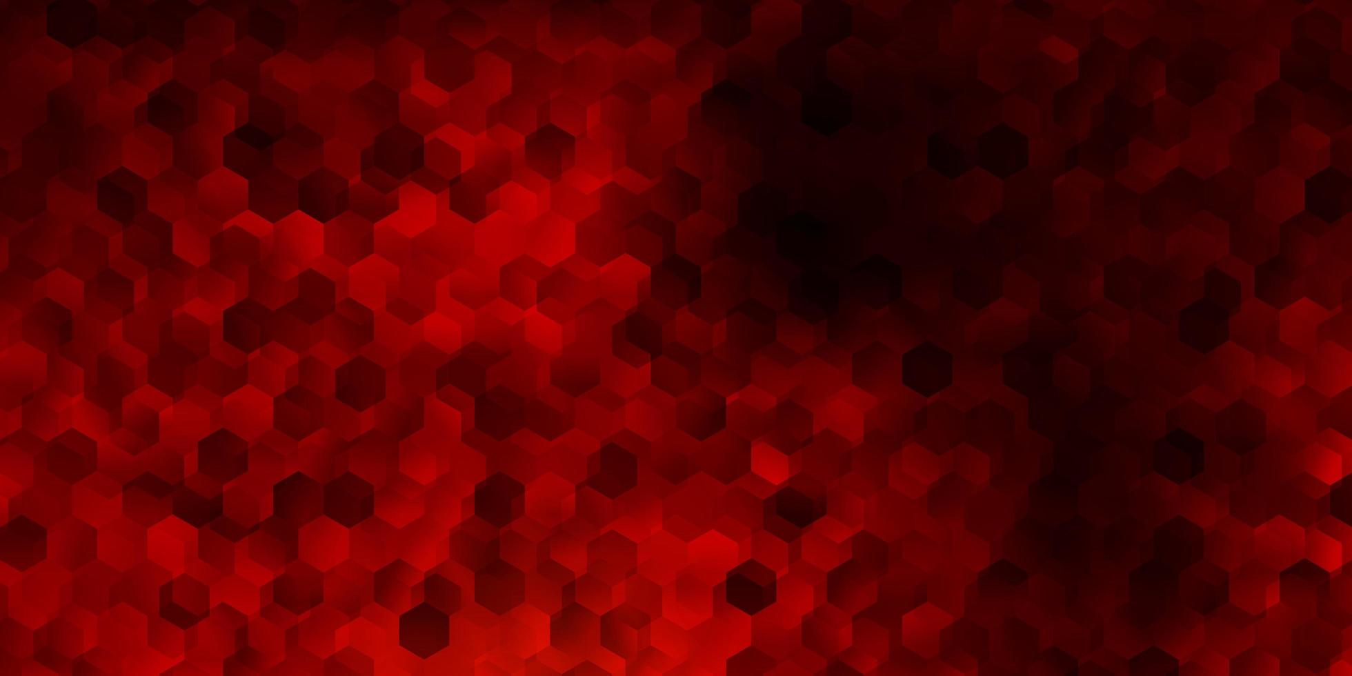 Dark orange vector backdrop with a batch of hexagons.