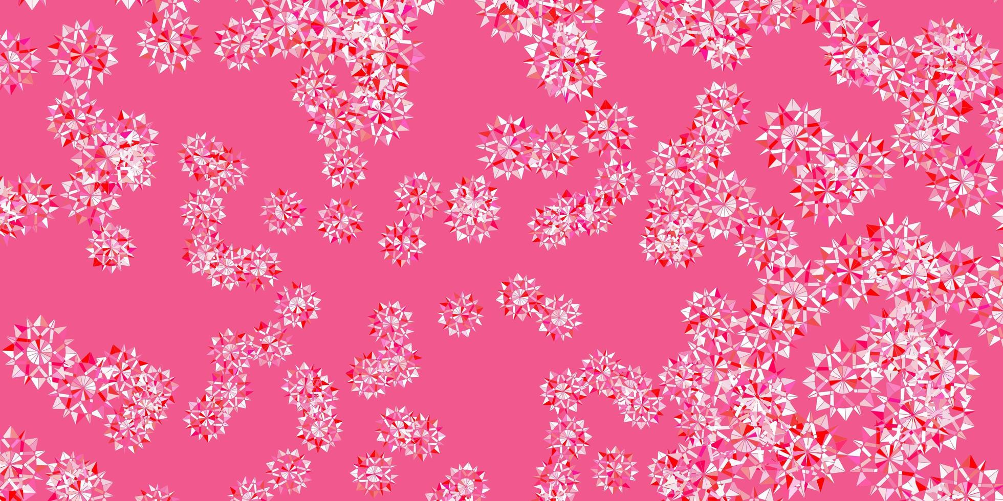 Light red vector pattern with colored snowflakes.