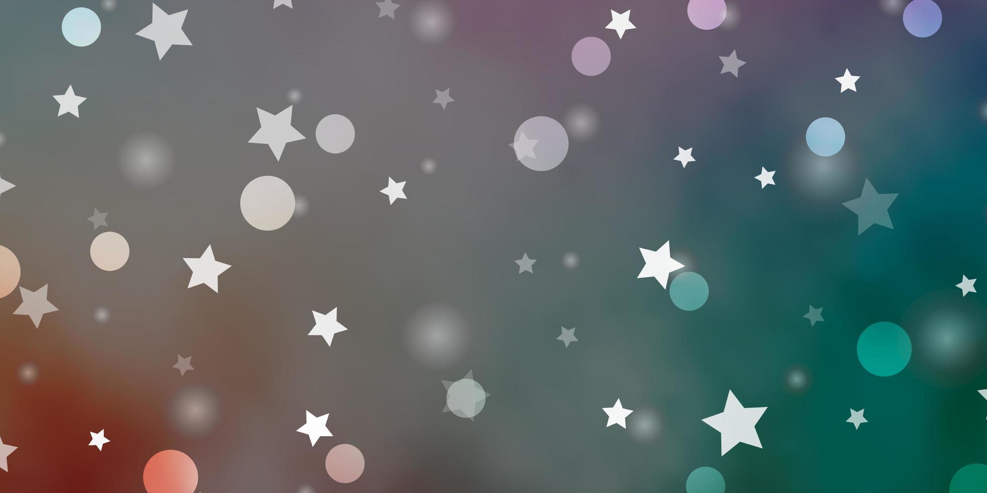 Light Green, Red vector layout with circles, stars.