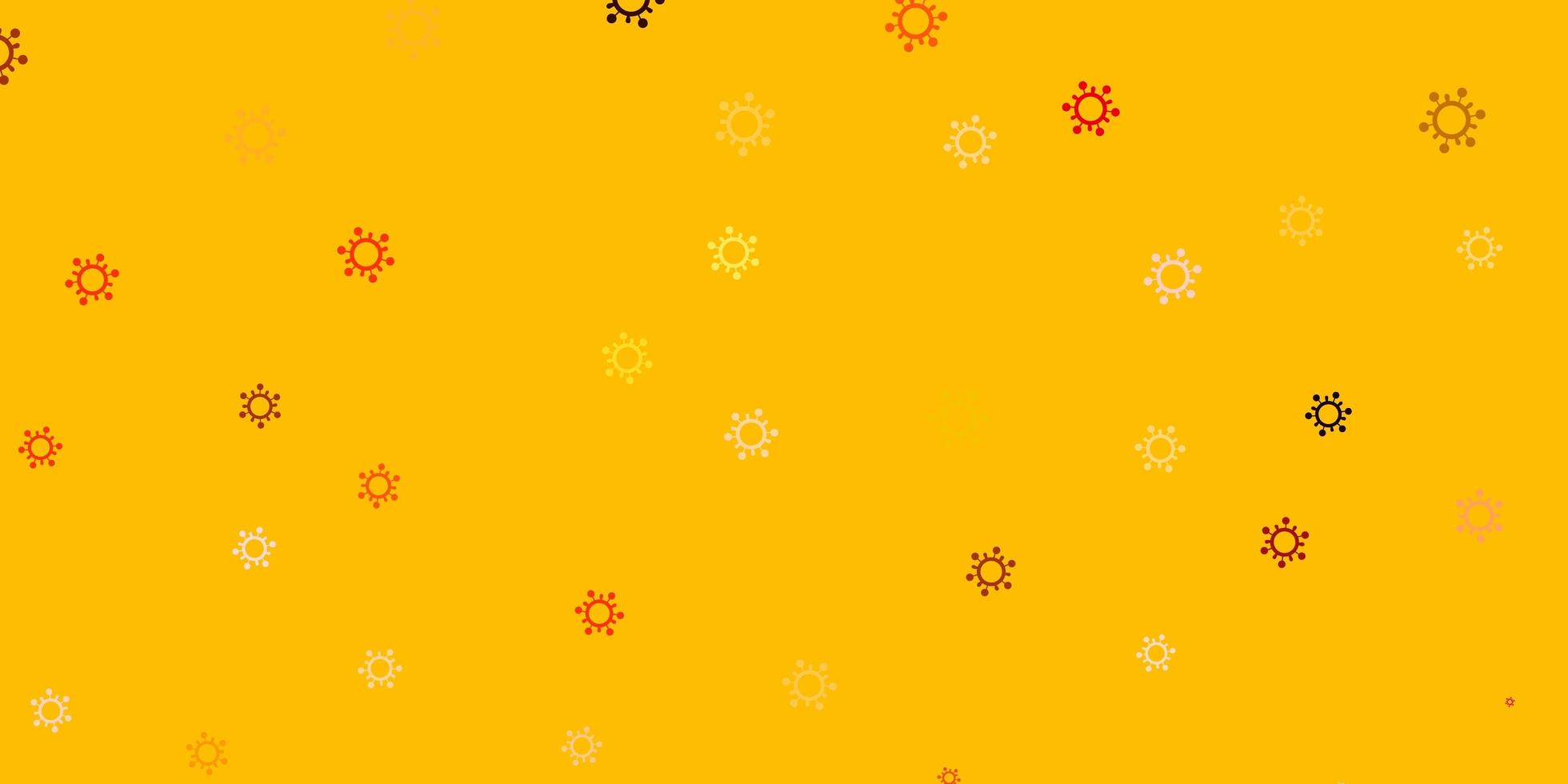 textura de vector rosa claro, amarillo con símbolos de enfermedades.