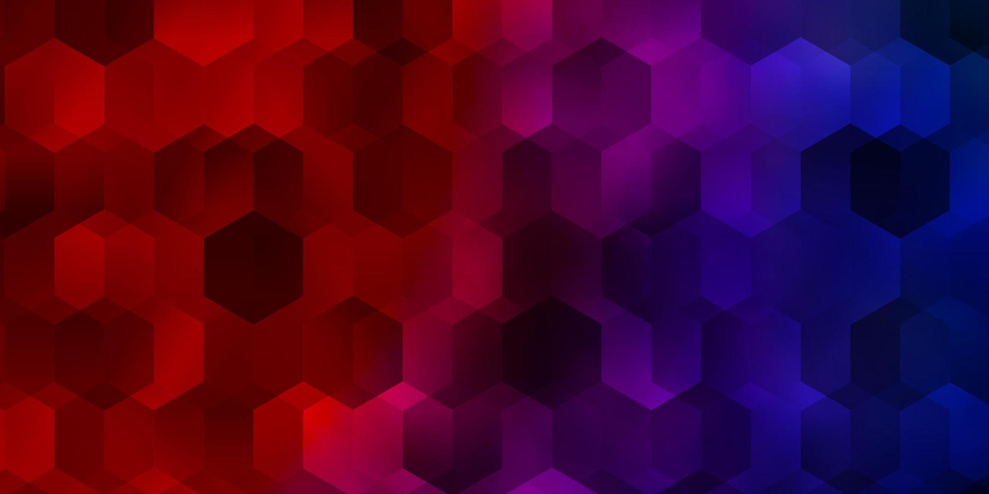 Light Blue, Red vector background with set of hexagons.