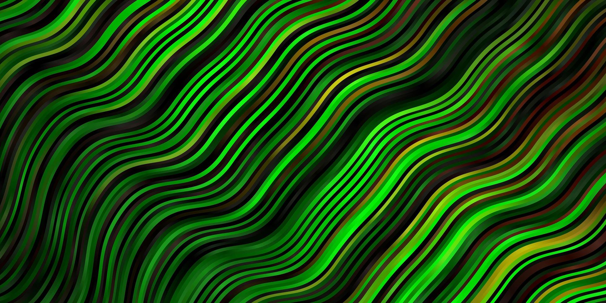 Fondo de vector verde oscuro con curvas.