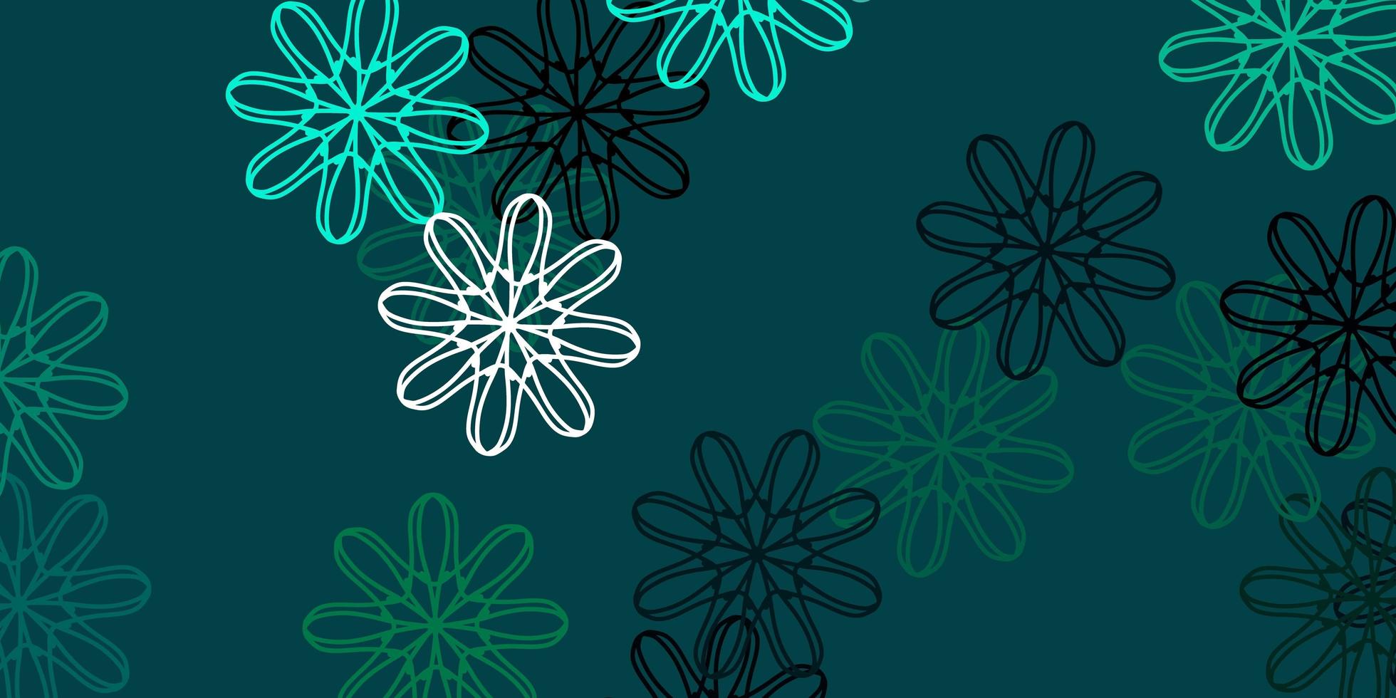 Light Green vector natural artwork with flowers.