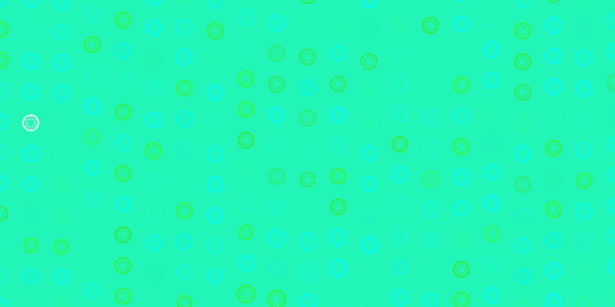 Light Green vector texture with religion symbols.