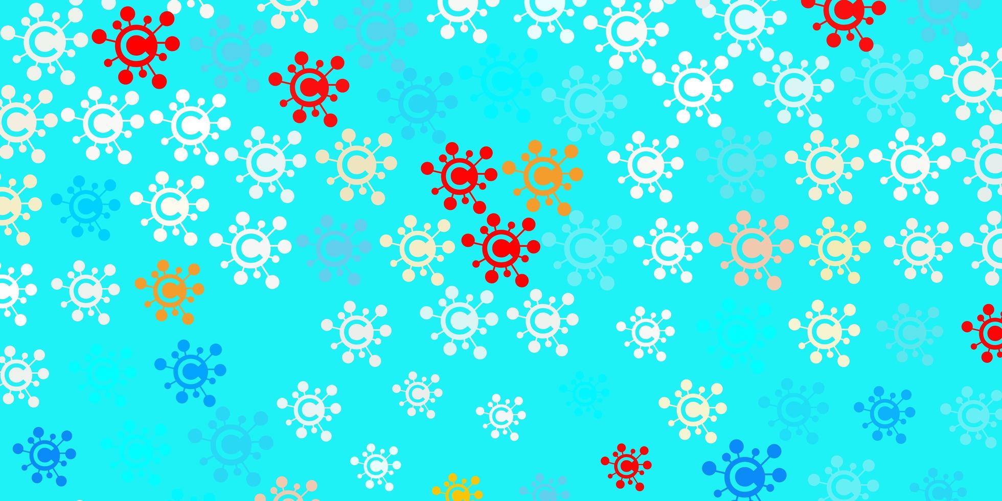 Light Blue, Yellow vector pattern with coronavirus elements