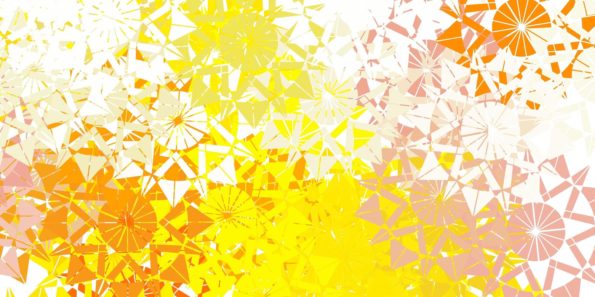 Light yellow vector beautiful snowflakes backdrop with flowers.