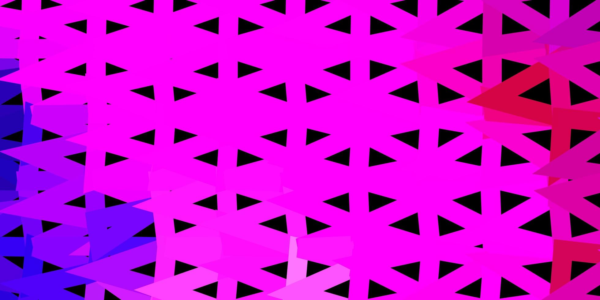 Dark purple, pink vector triangle mosaic pattern.