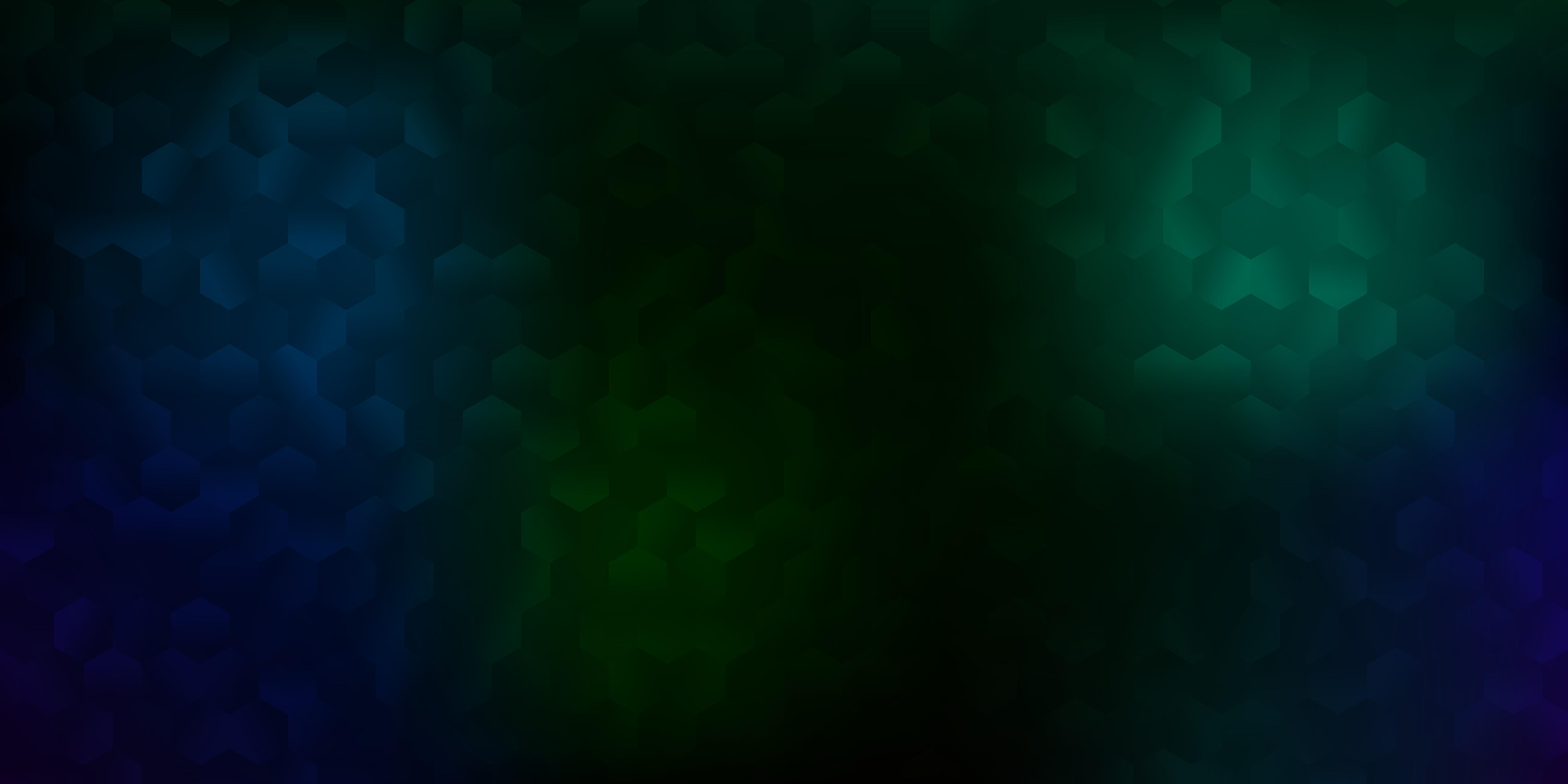 Dark blue, green vector background with hexagonal shapes. 1887262
