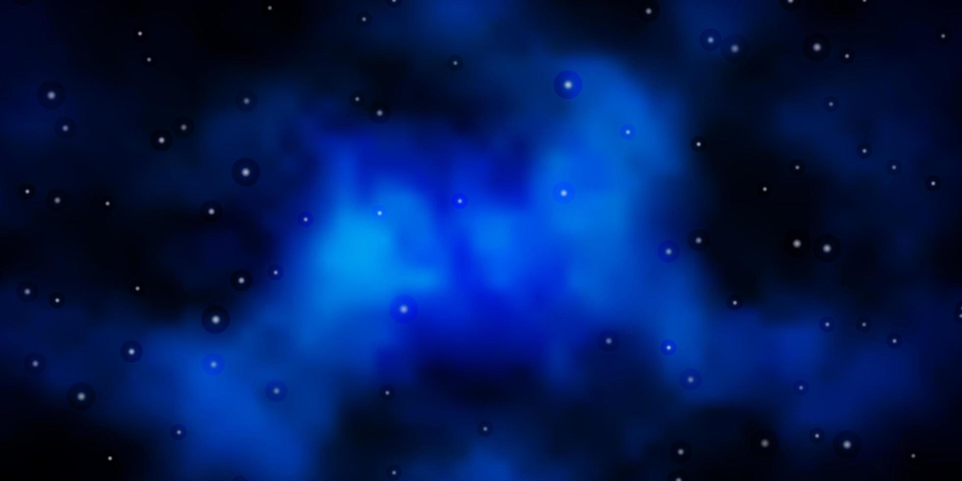 Dark BLUE vector texture with beautiful stars.
