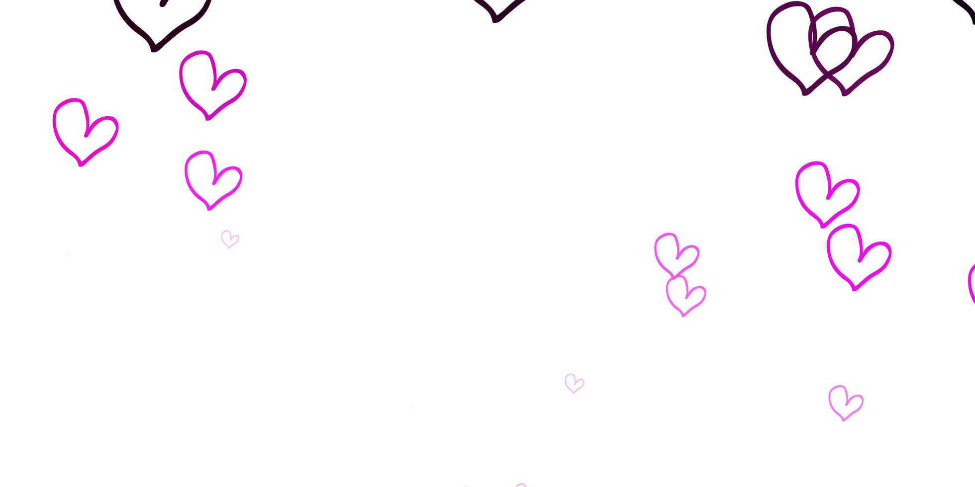 Light Pink vector backdrop with sweet hearts.