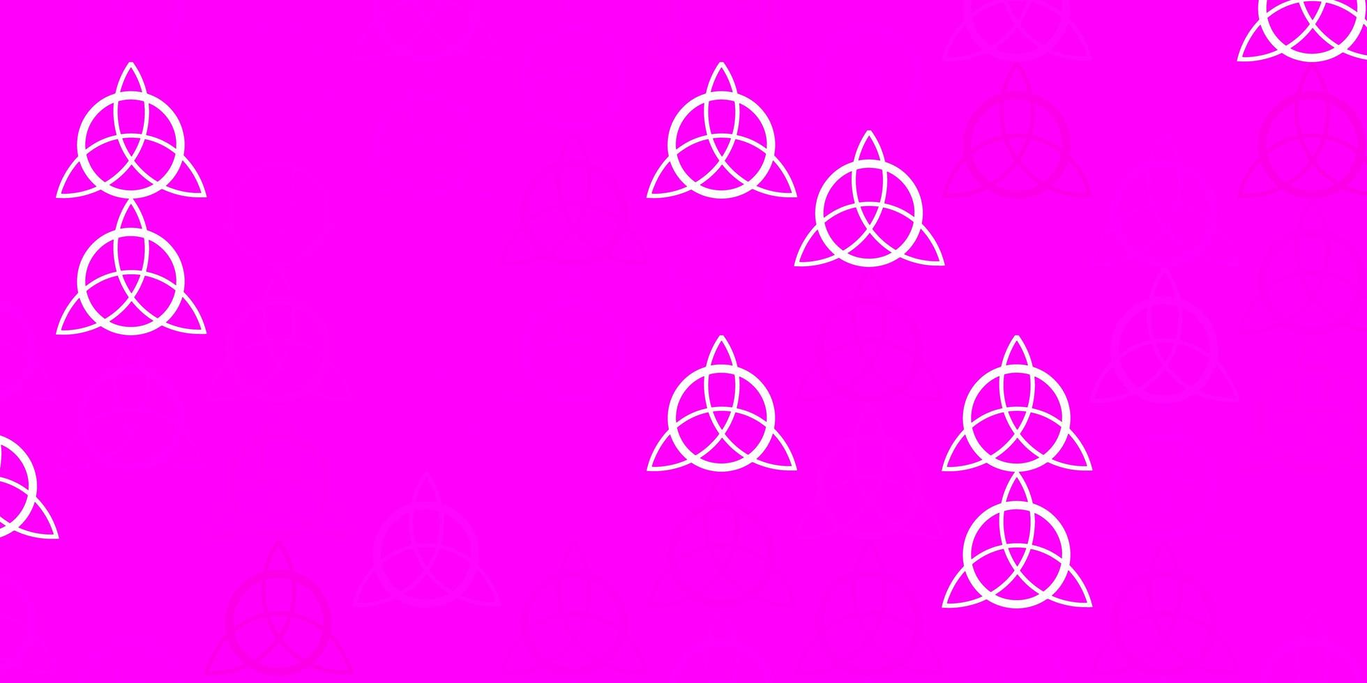 plantilla de vector rosa claro con signos esotéricos.