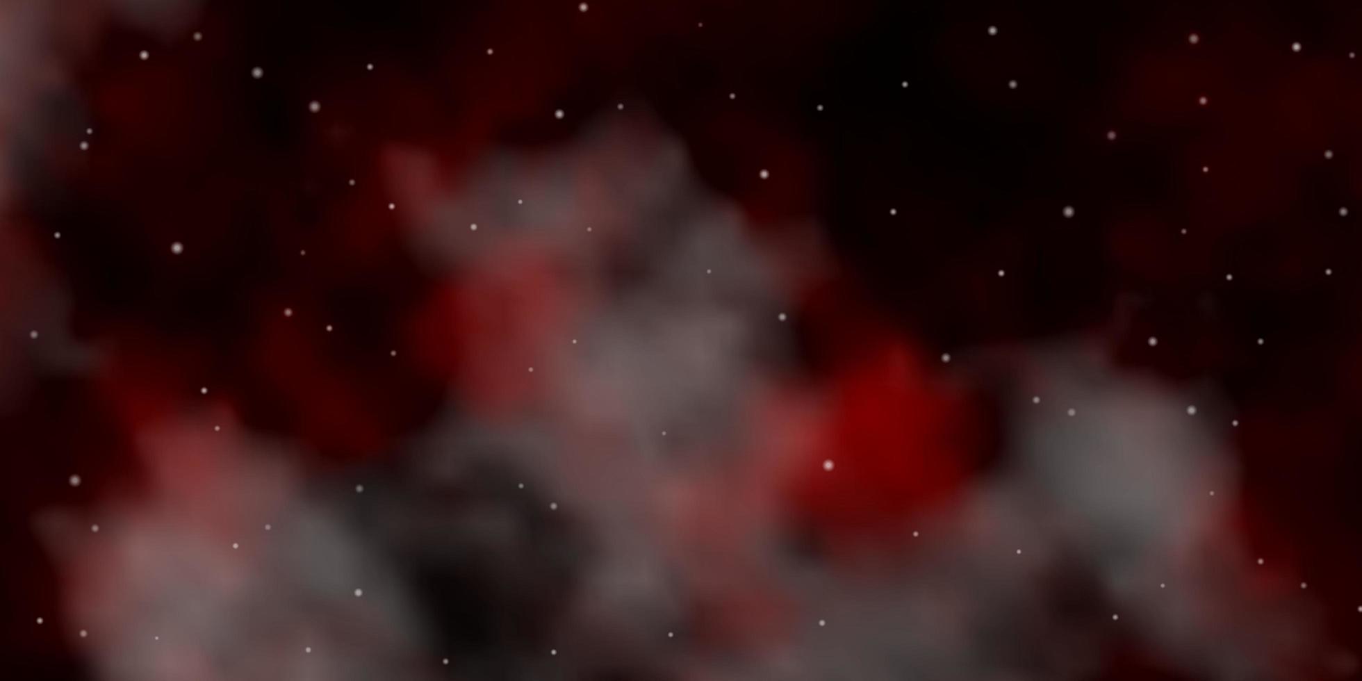 Dark Red vector background with colorful stars.