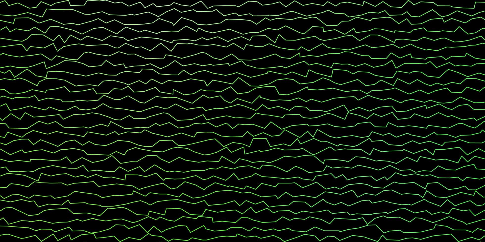 patrón de vector verde oscuro con líneas torcidas.