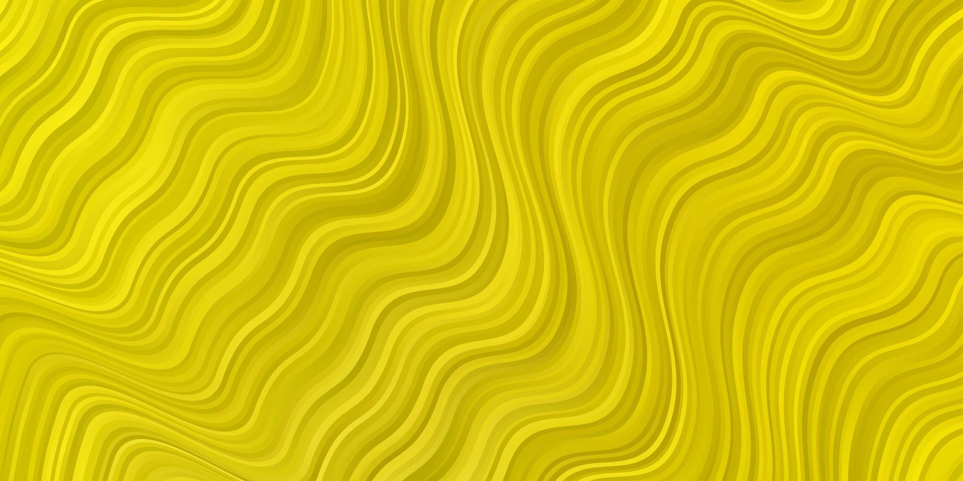 textura de vector amarillo claro con curvas.