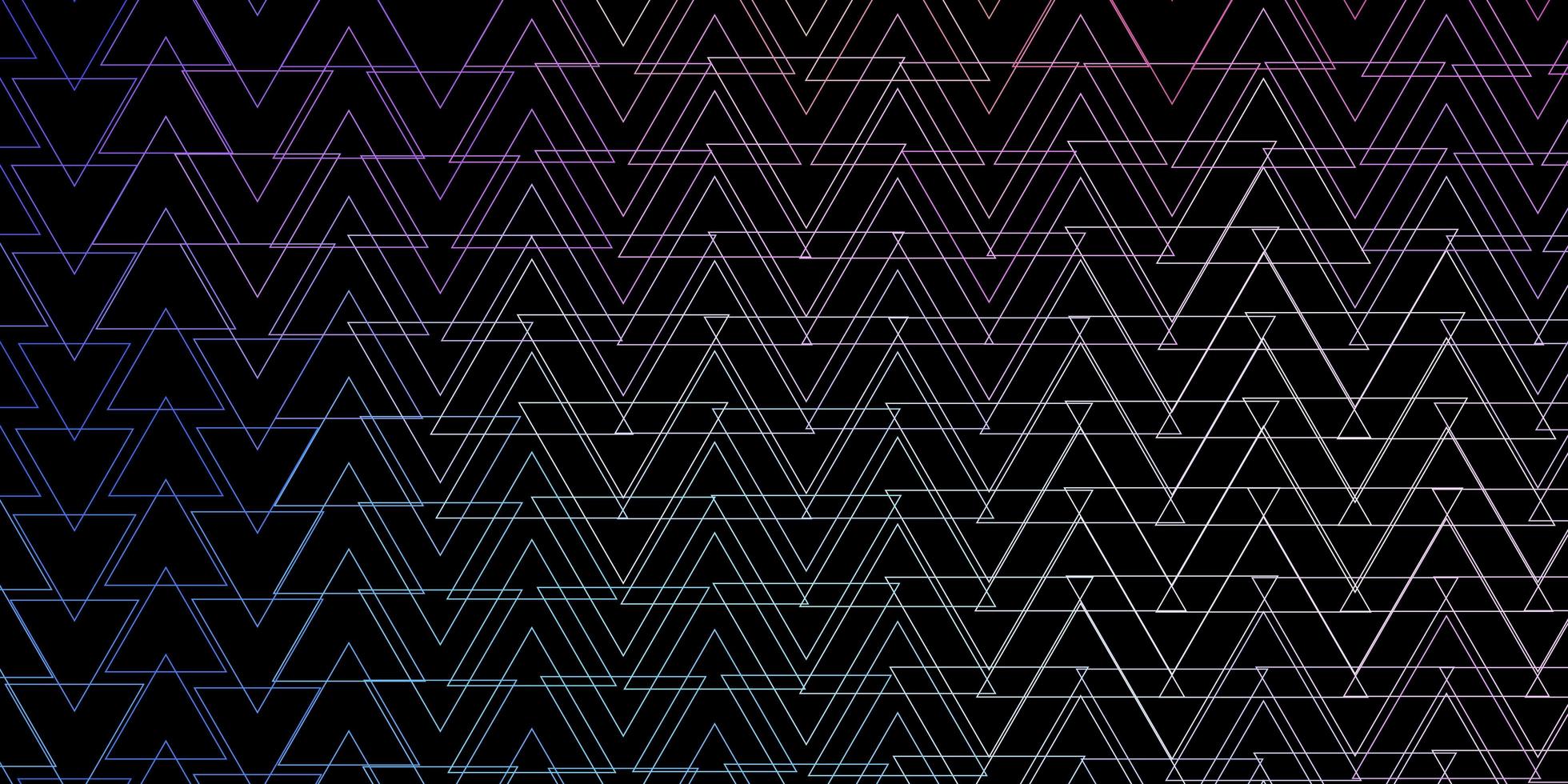 Dark Blue, Red vector background with lines, triangles.