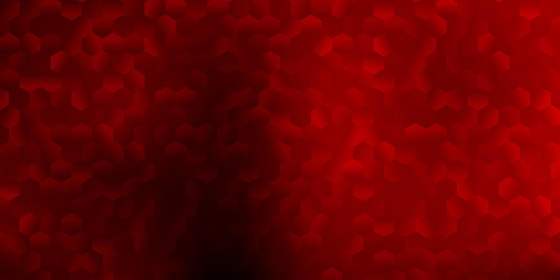 Dark red vector background with hexagonal shapes.