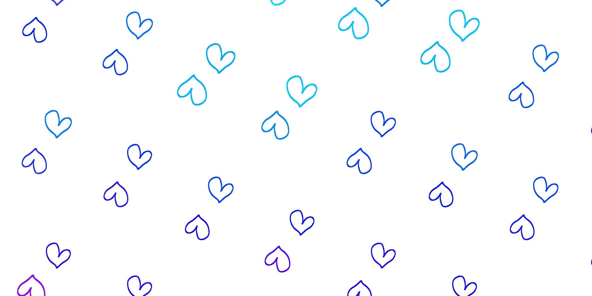 Light Pink, Blue vector background with hearts.