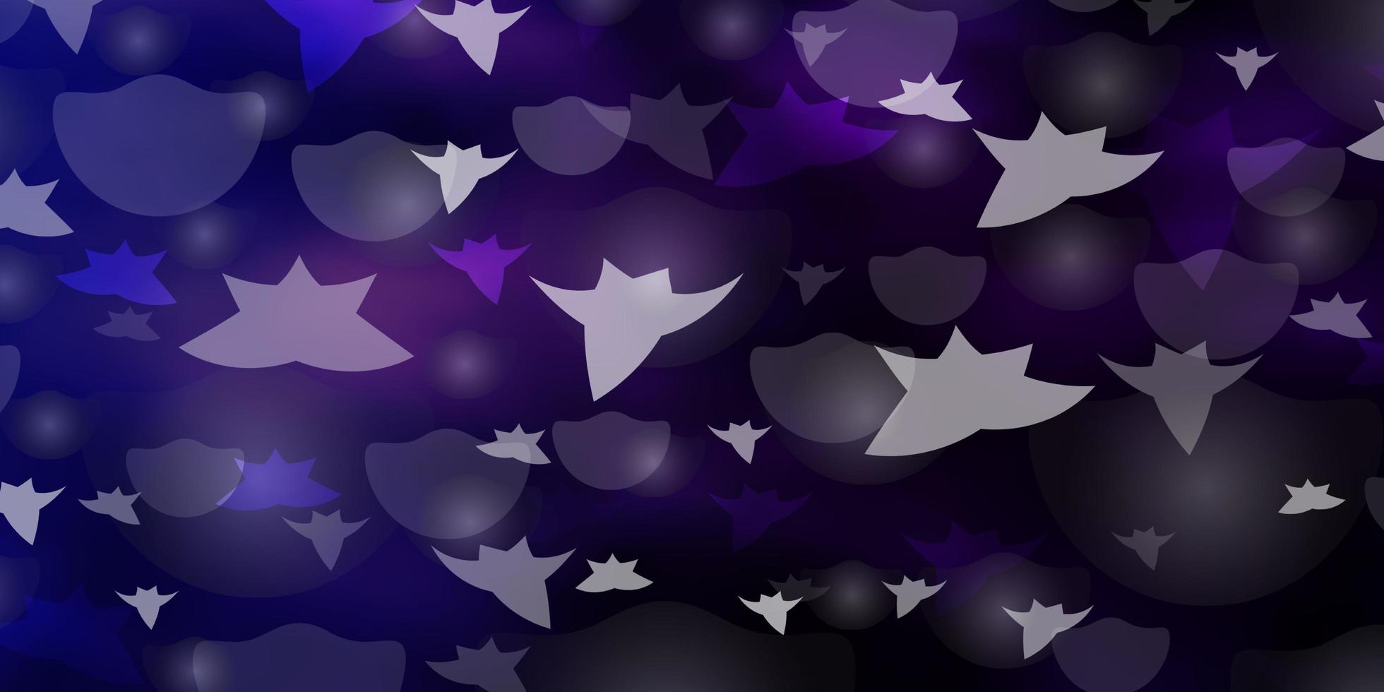 Dark Pink, Blue vector texture with circles, stars.