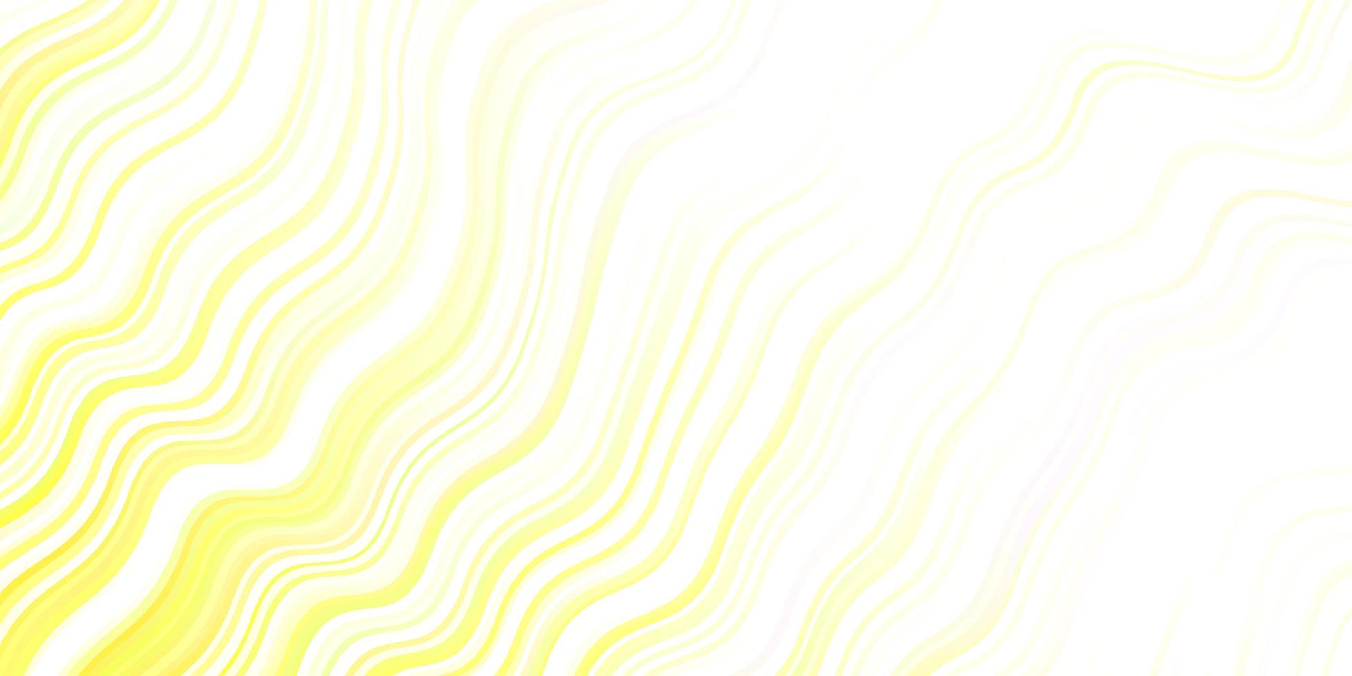 Light Green, Yellow vector backdrop with curved lines.