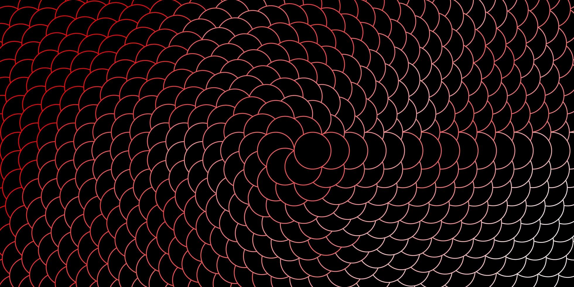 Dark Red vector background with circles