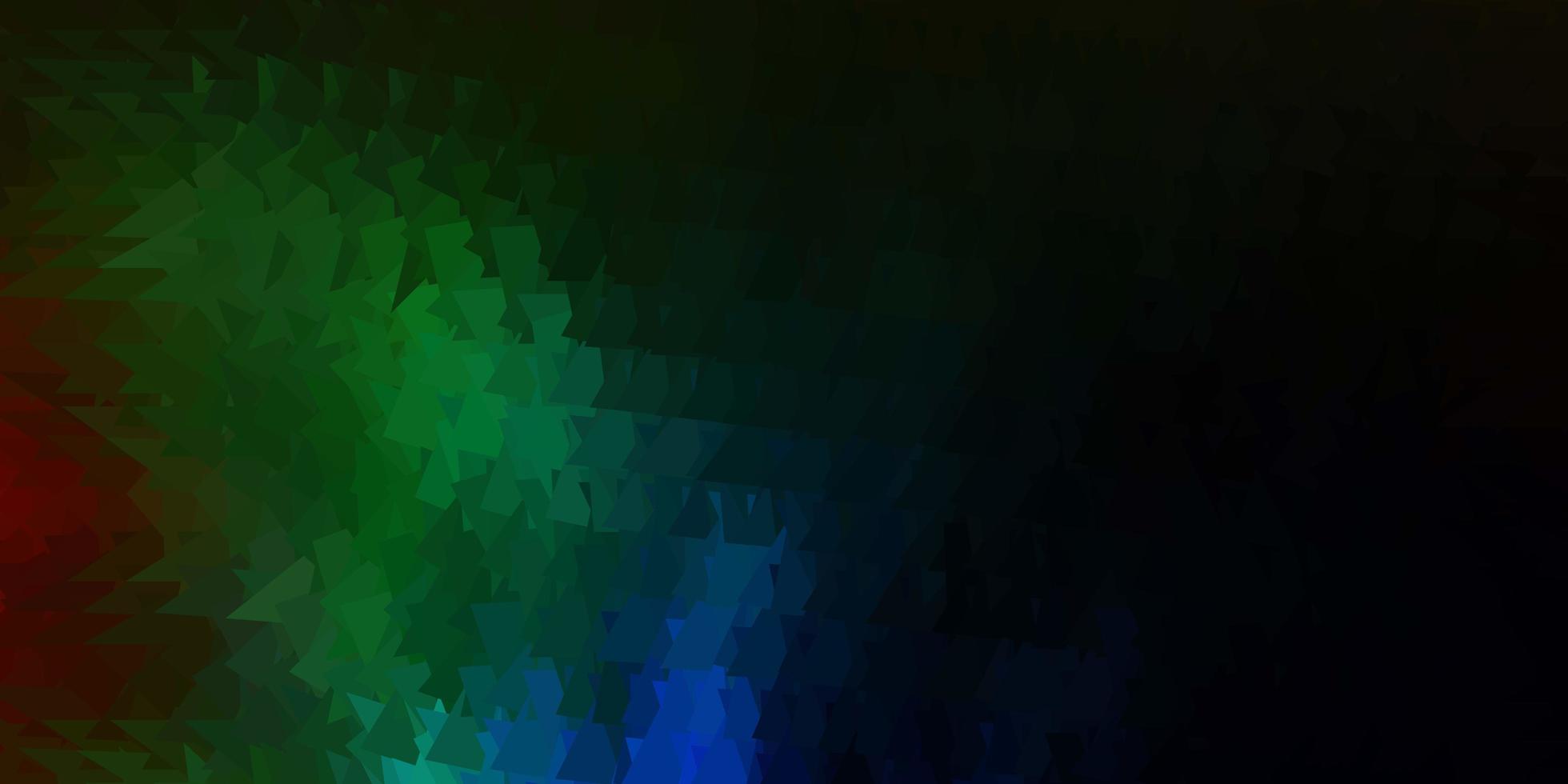Fondo poligonal vector multicolor oscuro.