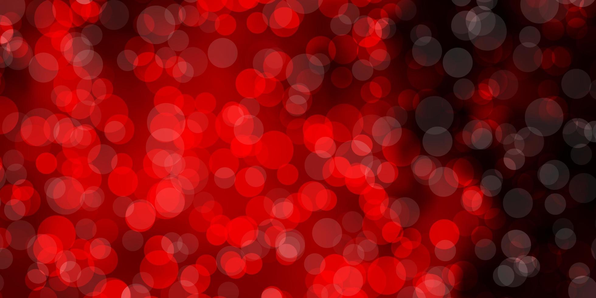 Dark Red vector background with circles.