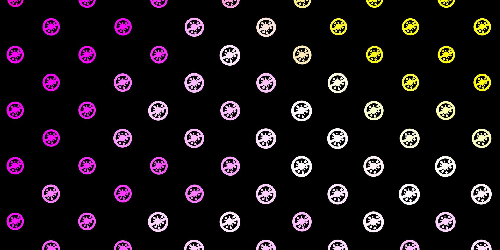 Dark Pink, Yellow vector texture with disease symbols.