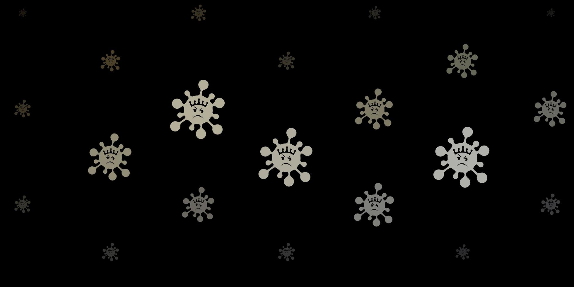 Dark gray vector pattern with coronavirus elements