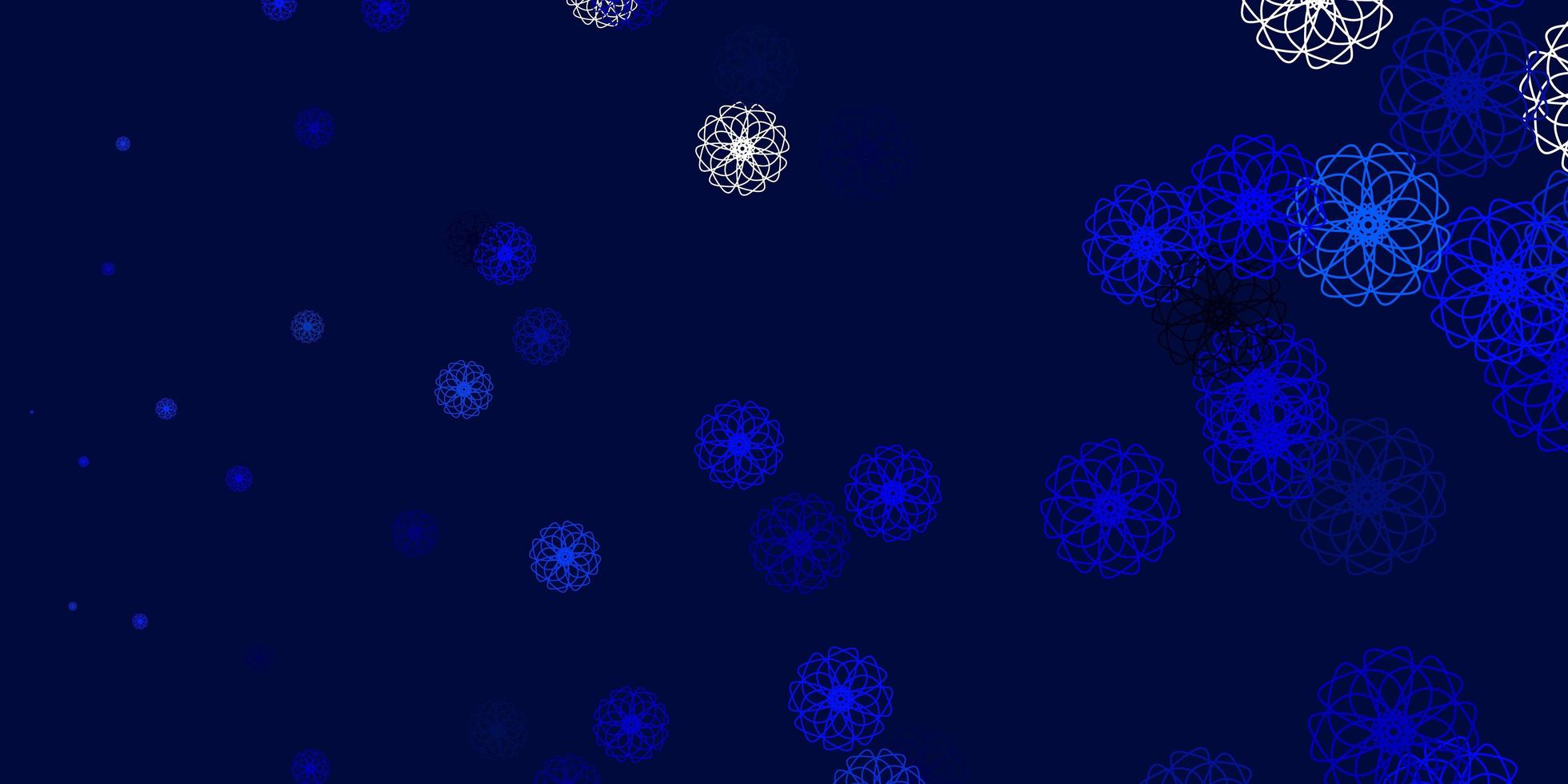 Fondo de doodle de vector azul claro con flores.