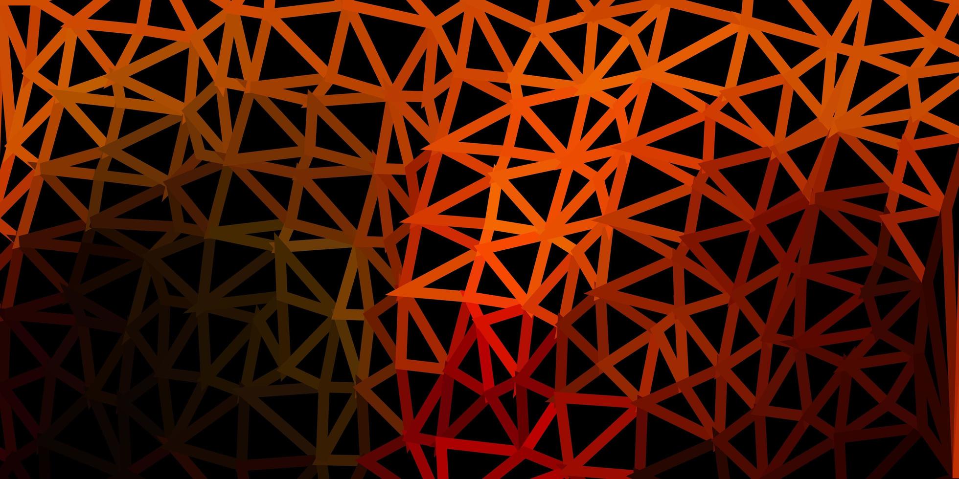 Dark orange vector abstract triangle background.