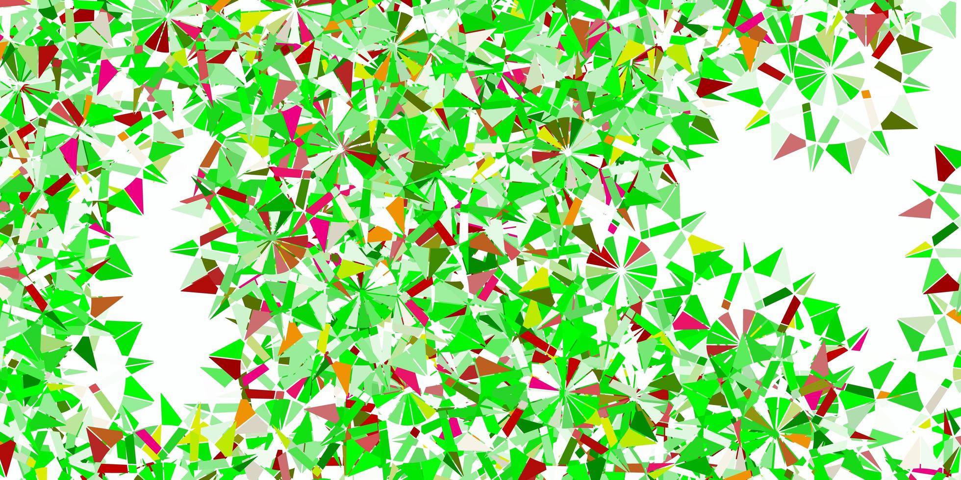 Light green, red vector beautiful snowflakes backdrop with flowers.