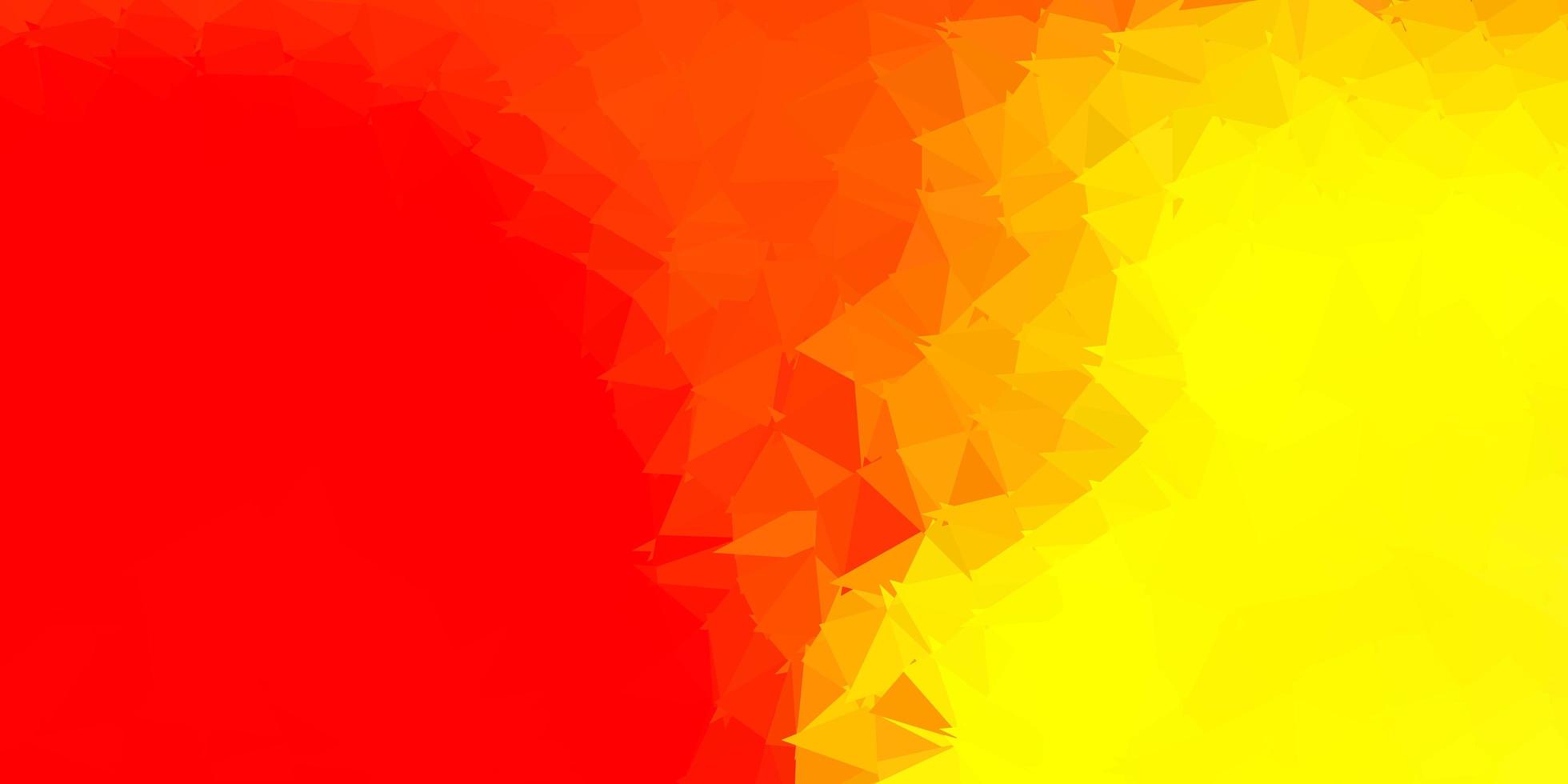 Light red, yellow vector abstract triangle texture.
