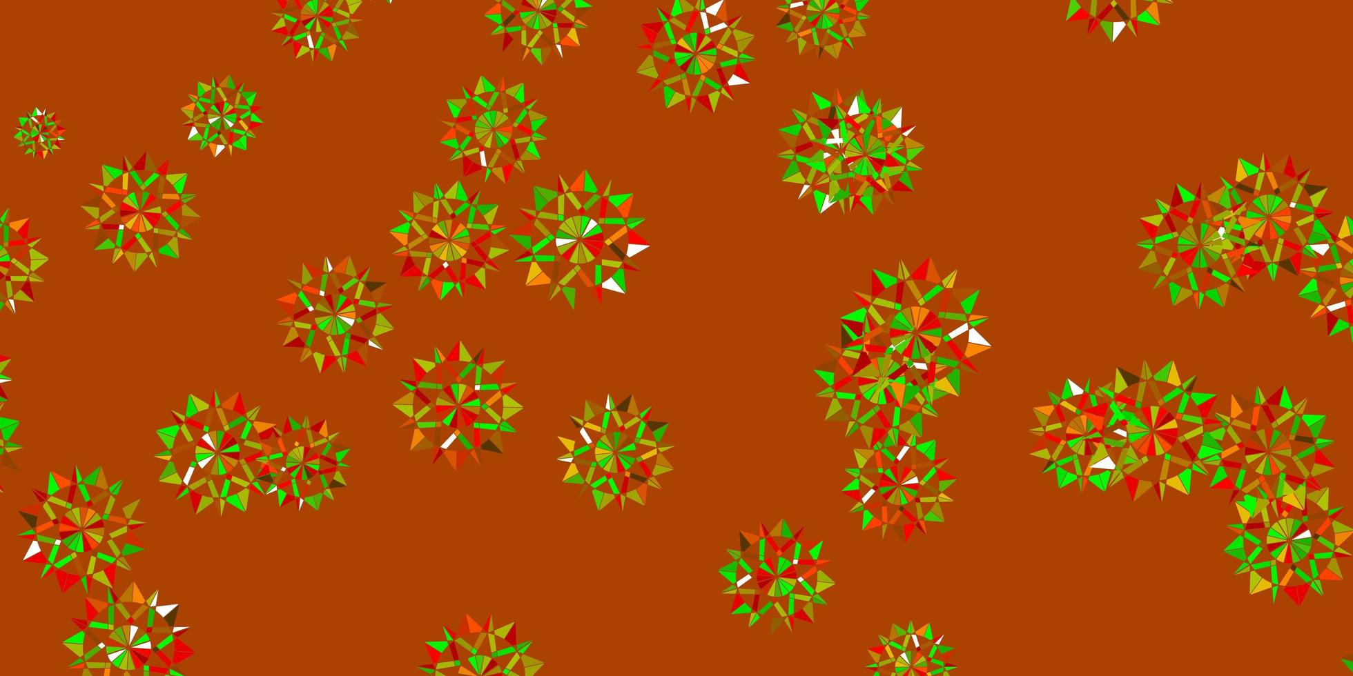 Light Green, Red vector texture with bright snowflakes.
