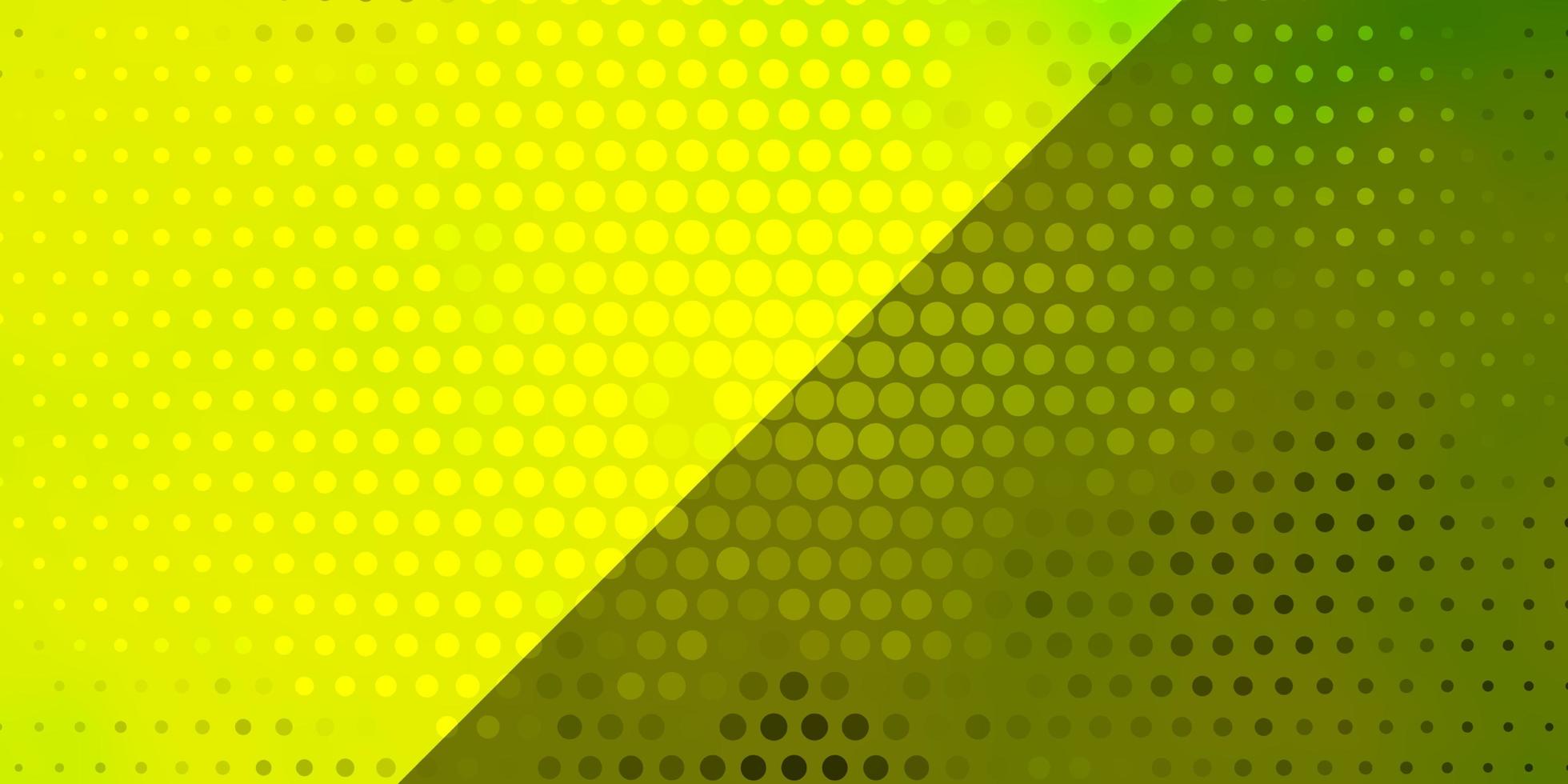 textura de vector verde claro, amarillo con círculos.