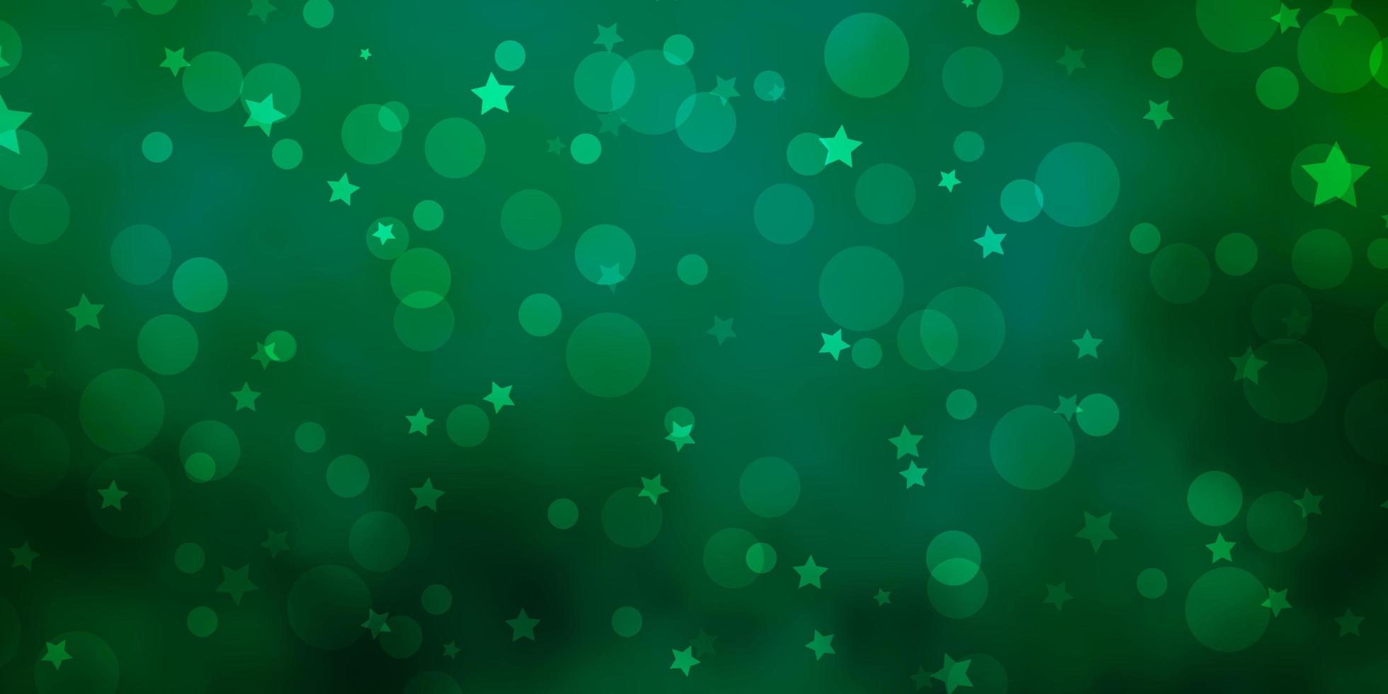 Light Green vector layout with circles, stars.