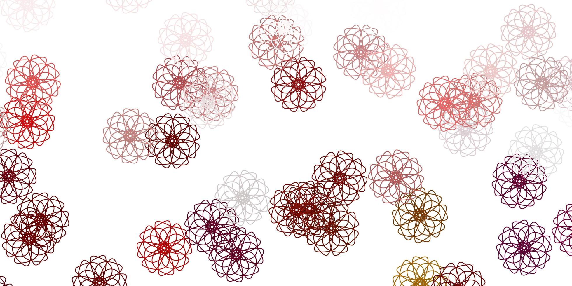 Fondo de doodle de vector multicolor claro con flores.