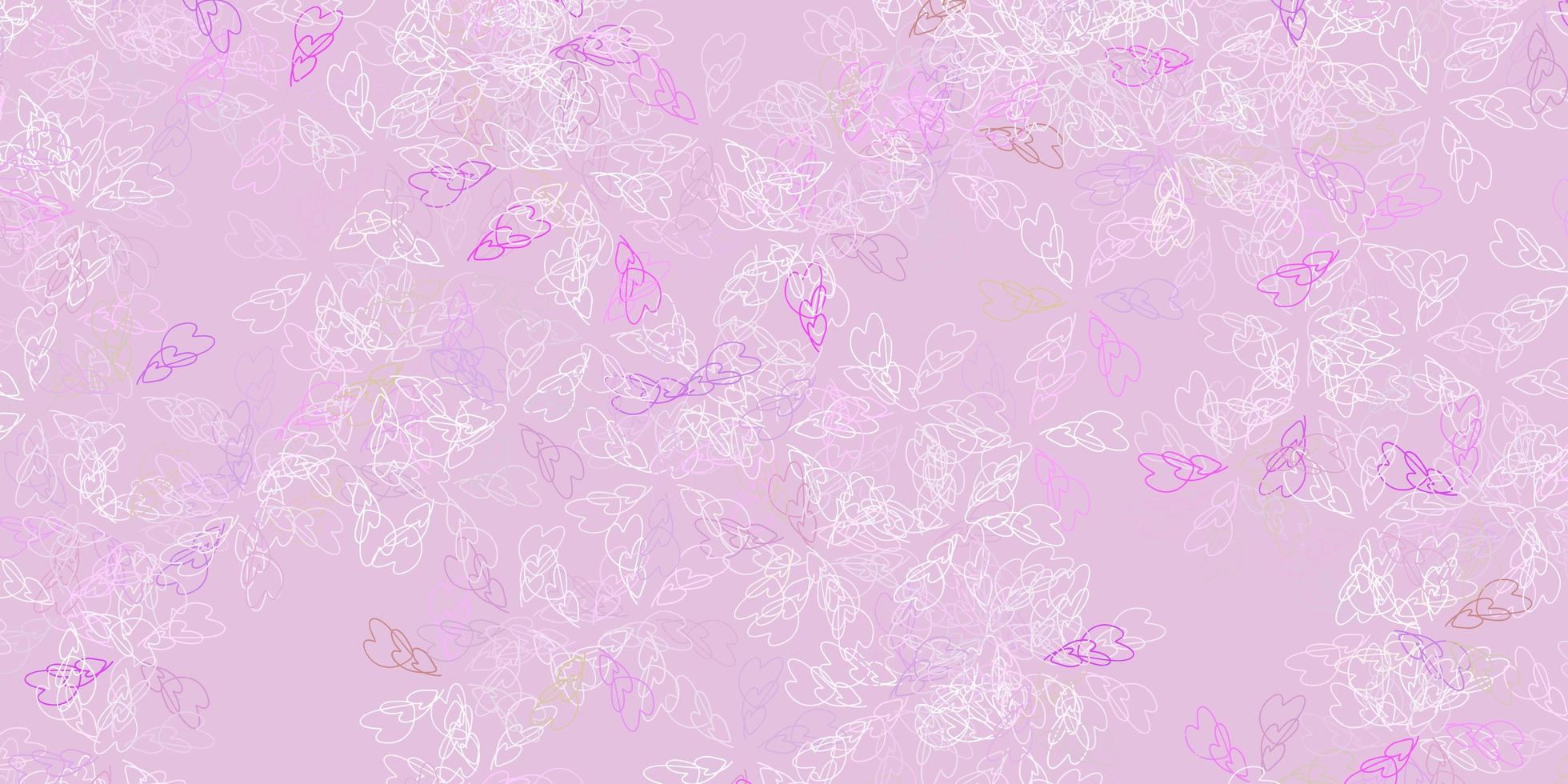 Light pink, green vector abstract texture with leaves.