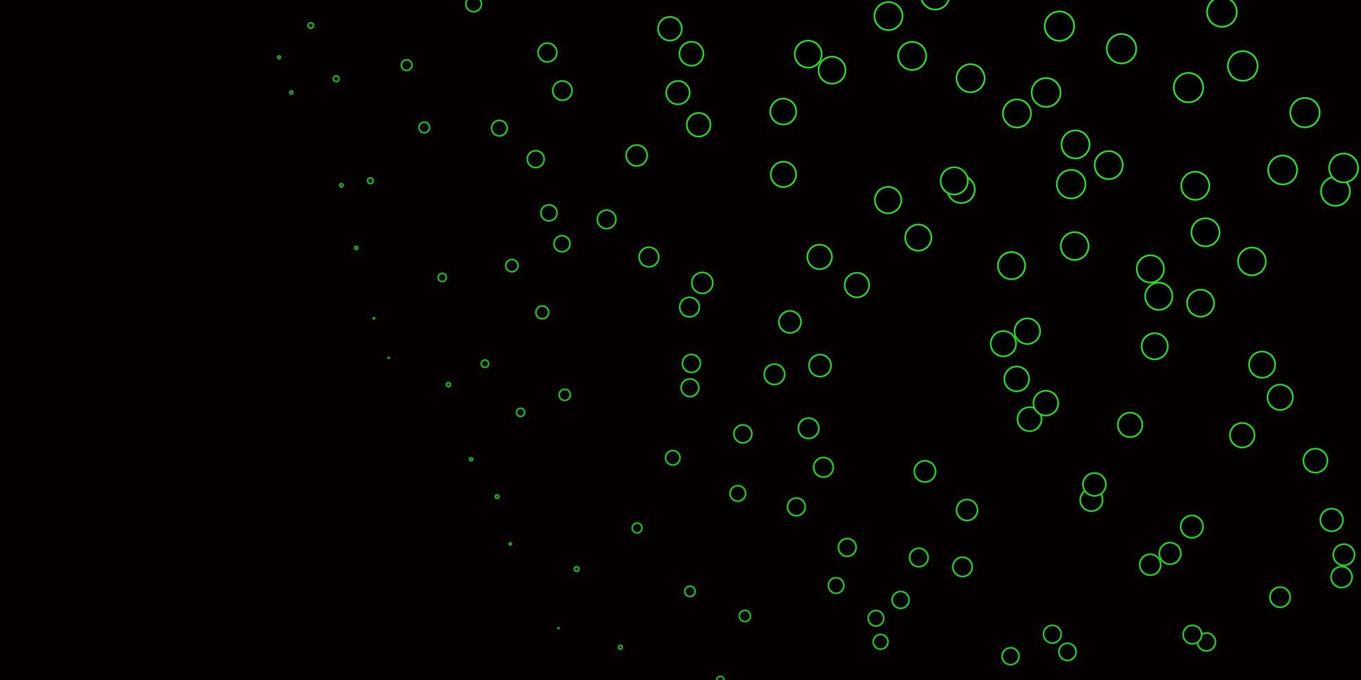 Dark Green vector background with bubbles.