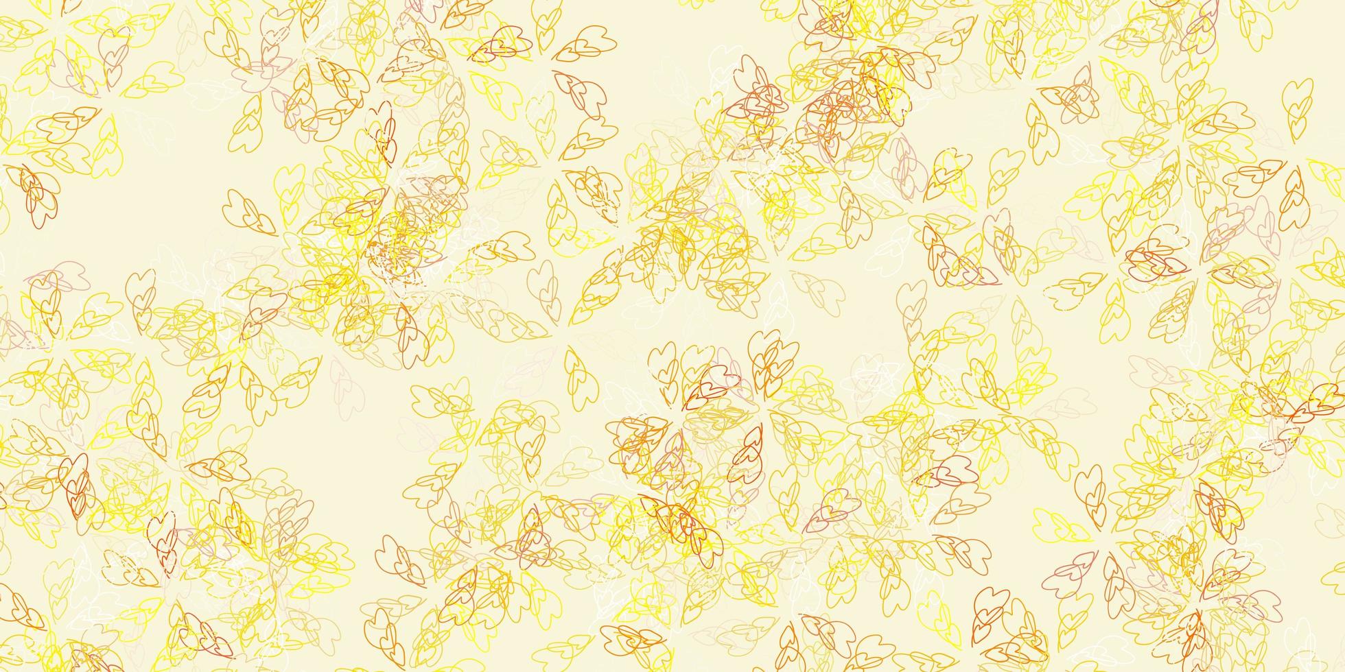 Light yellow vector abstract pattern with leaves.