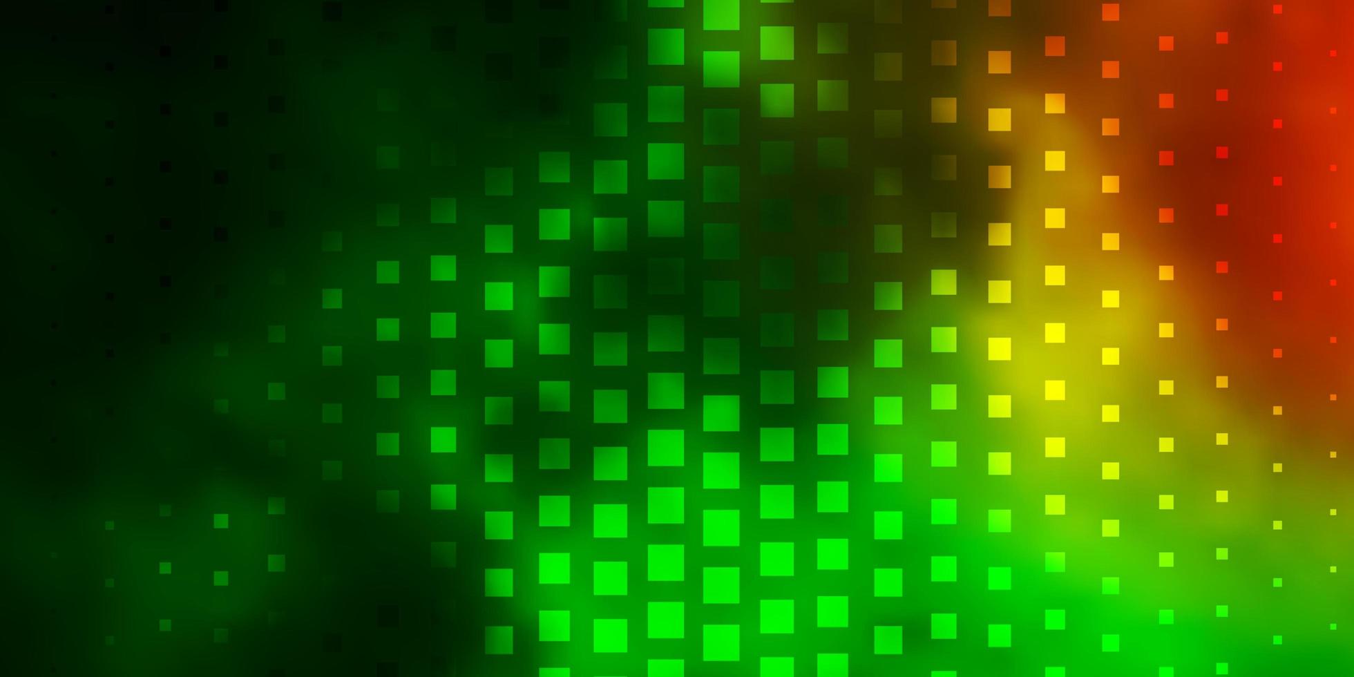 patrón de vector verde oscuro, rojo en estilo cuadrado.