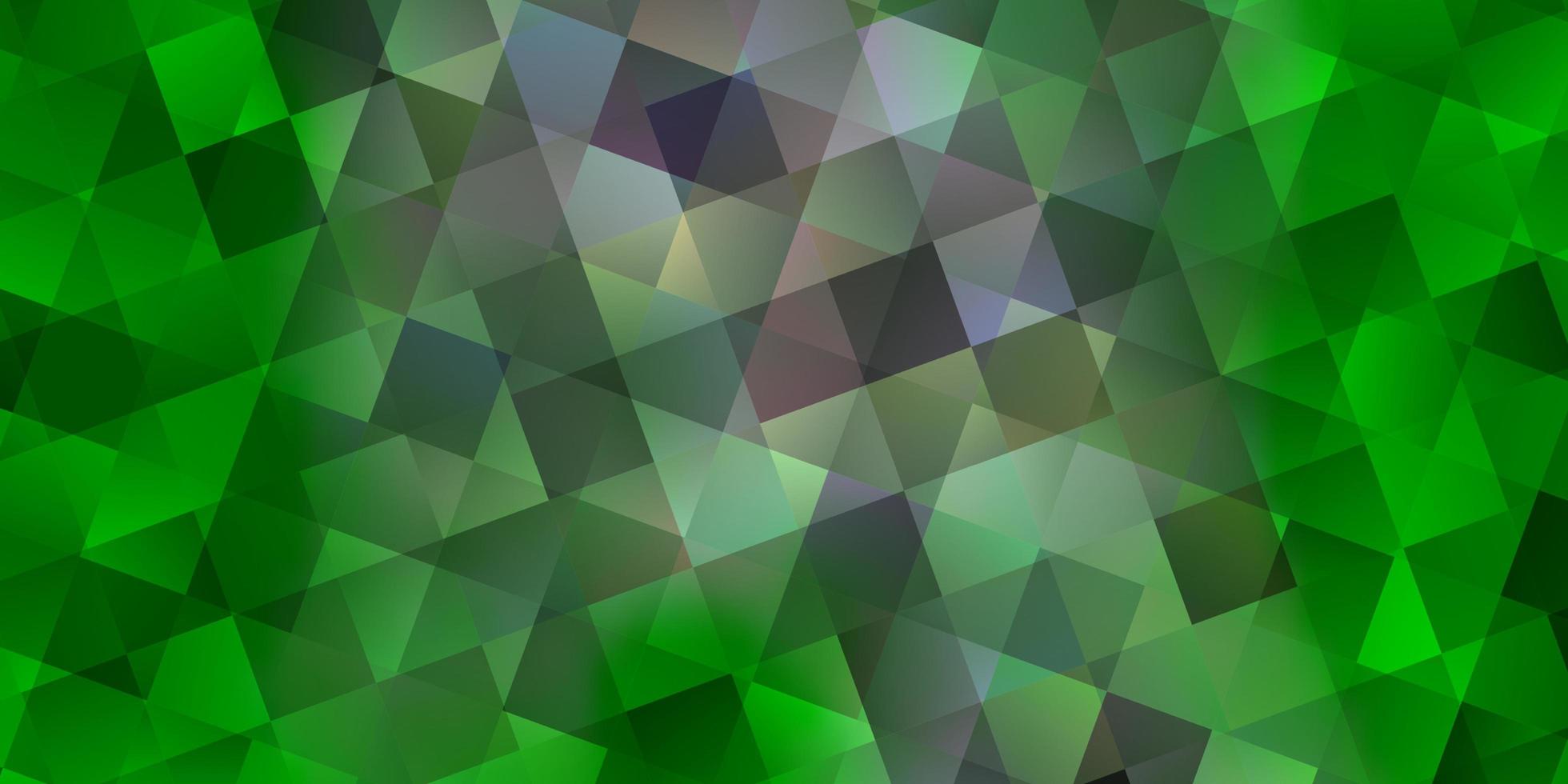 Fondo de vector verde claro con triángulos, cubos.
