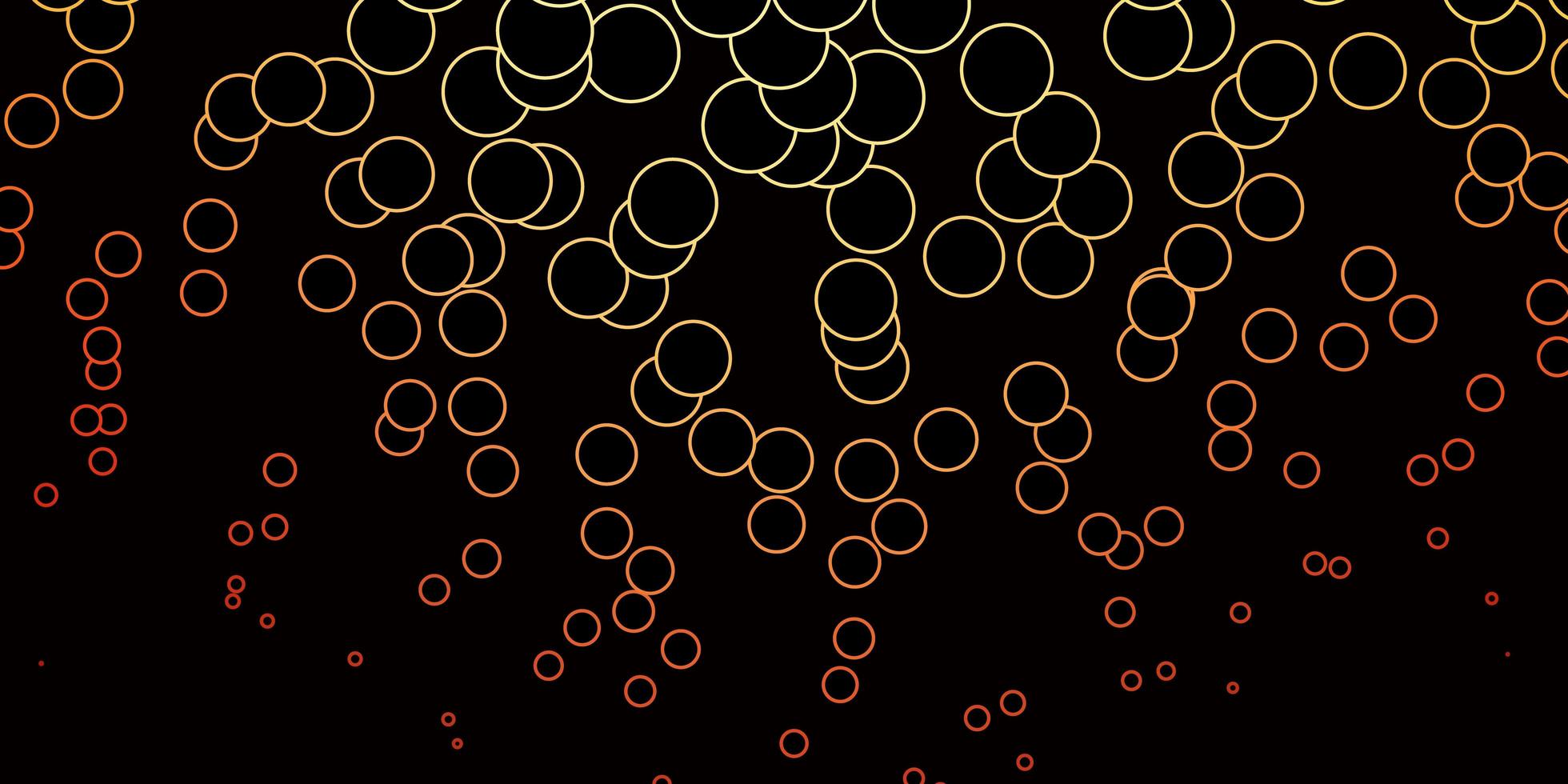 Dark Red, Yellow vector layout with circles.